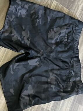 Mens Black Camo Cargo Shorts - Casual Everyday Wear